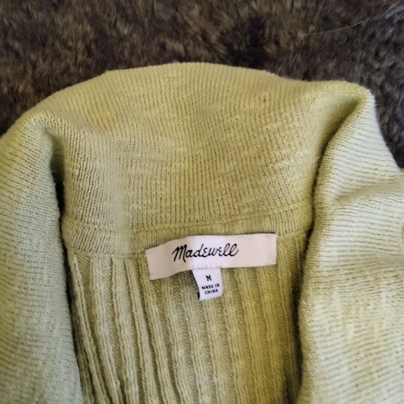 Madewell Women's Barbrook Button Front Sweater Top Size M In Seamoss Green - Picture 2 of 6